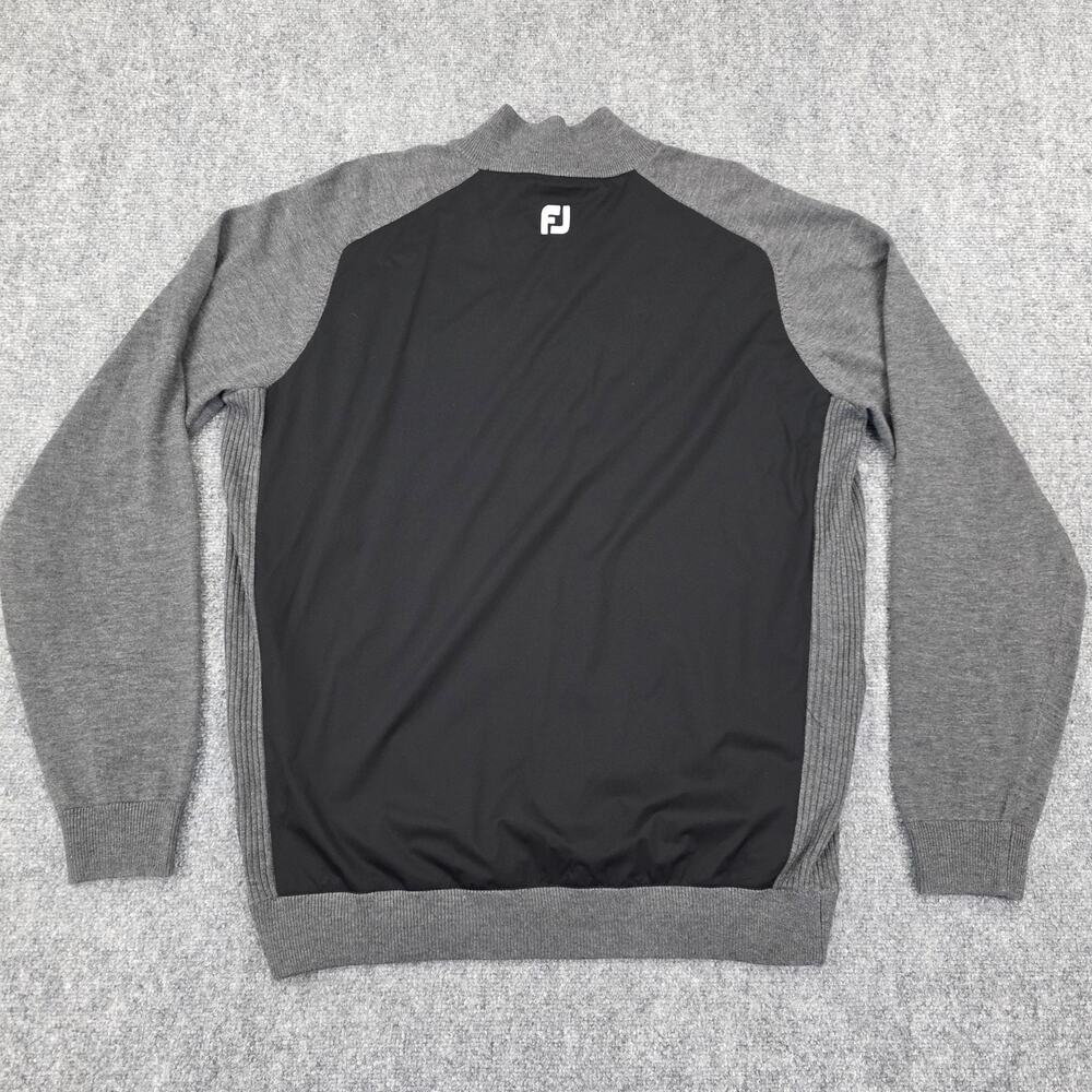 FootJoy Pullover Sweater Mens Large Gray Black Nemacolin Country Club Golf Zip - Picture 4 of 16